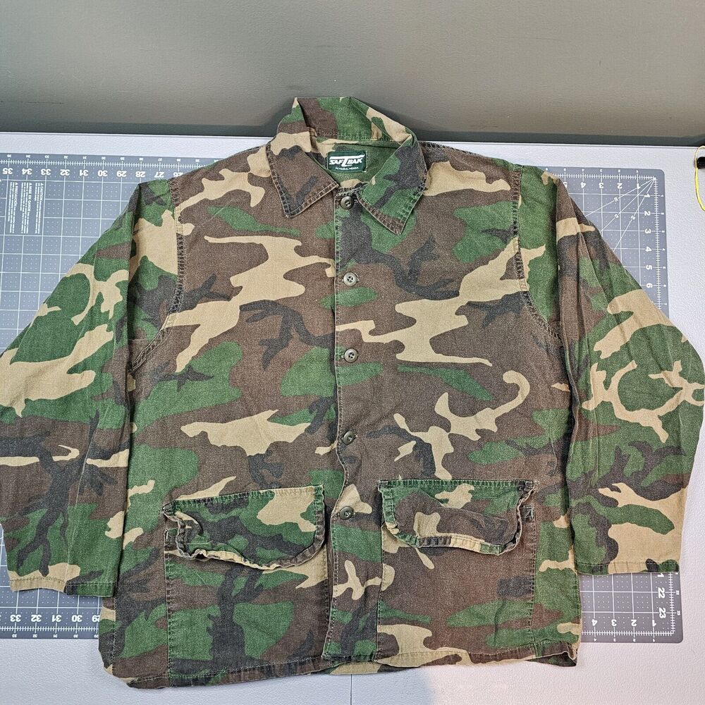 Vintage Saftbak Over Shirt Large Camo Hunting Outdoors Duck Deer